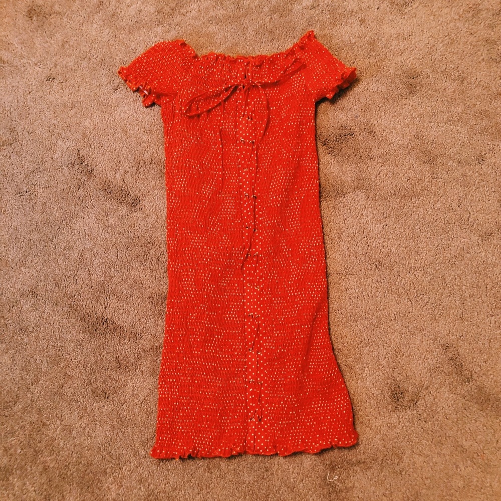 Lace up off shoulder dress